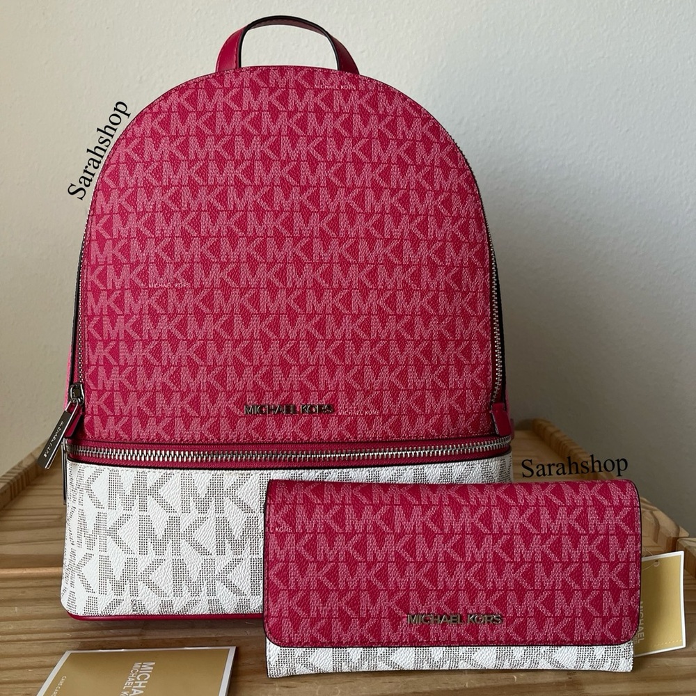 🌼Michael Kors Rhea medium zip backpack set - Picture 2 of 16